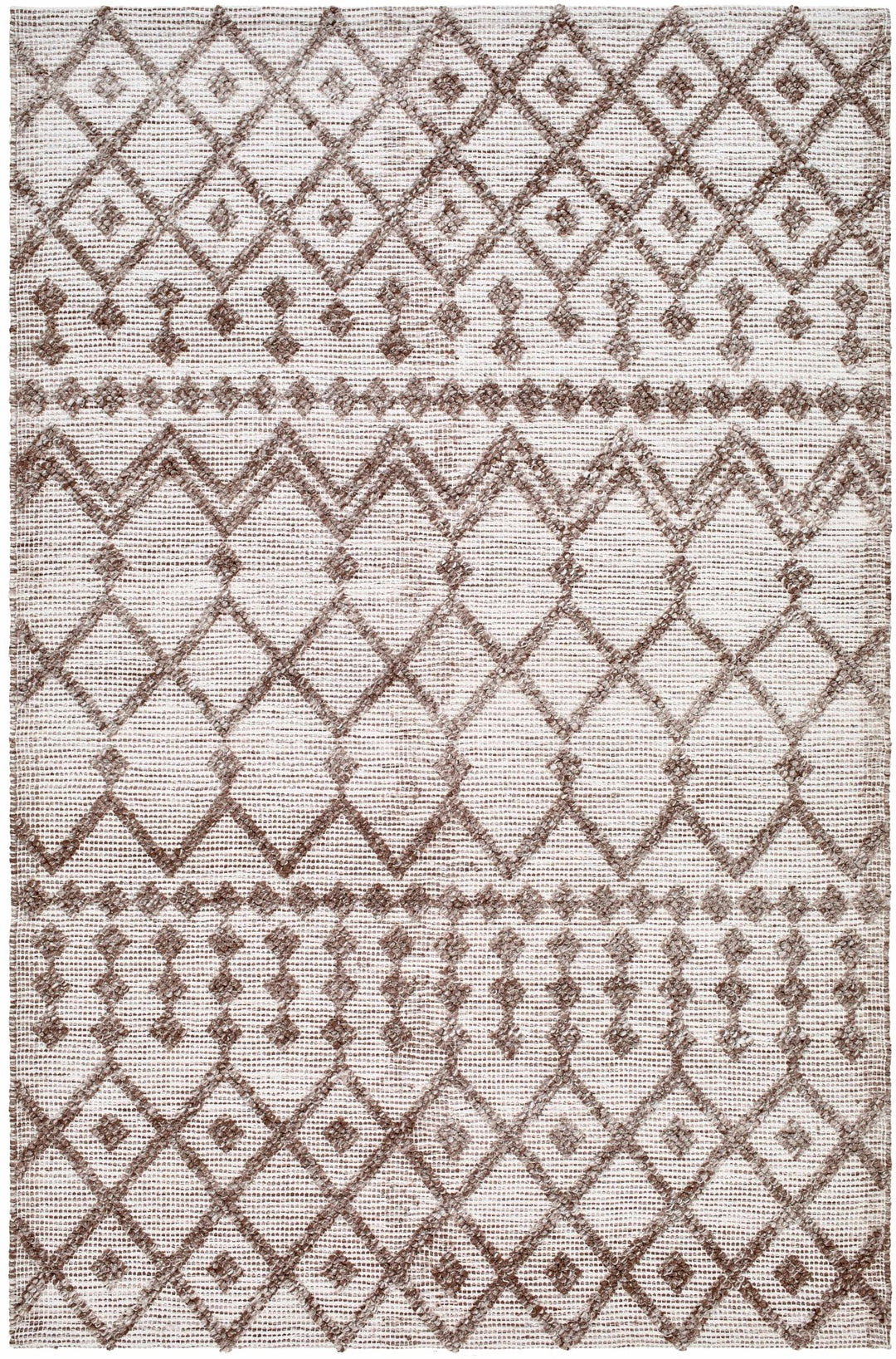Luce Modern Geometric Design Ivory And Brown Hand Woven Rug - The Rug Decor