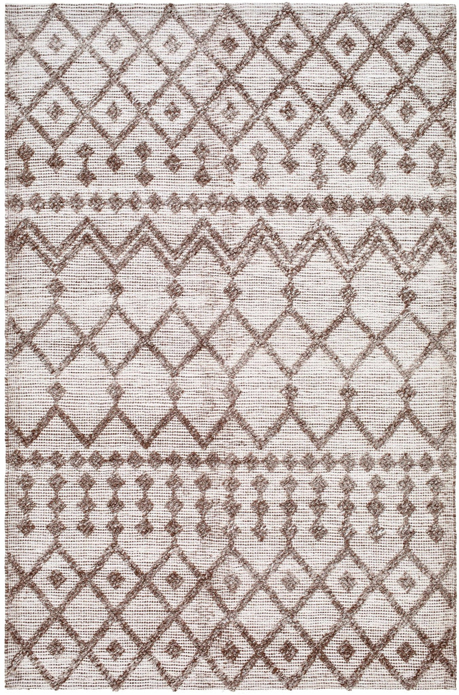 Luce Modern Geometric Design Ivory And Brown Hand Woven Rug - The Rug Decor