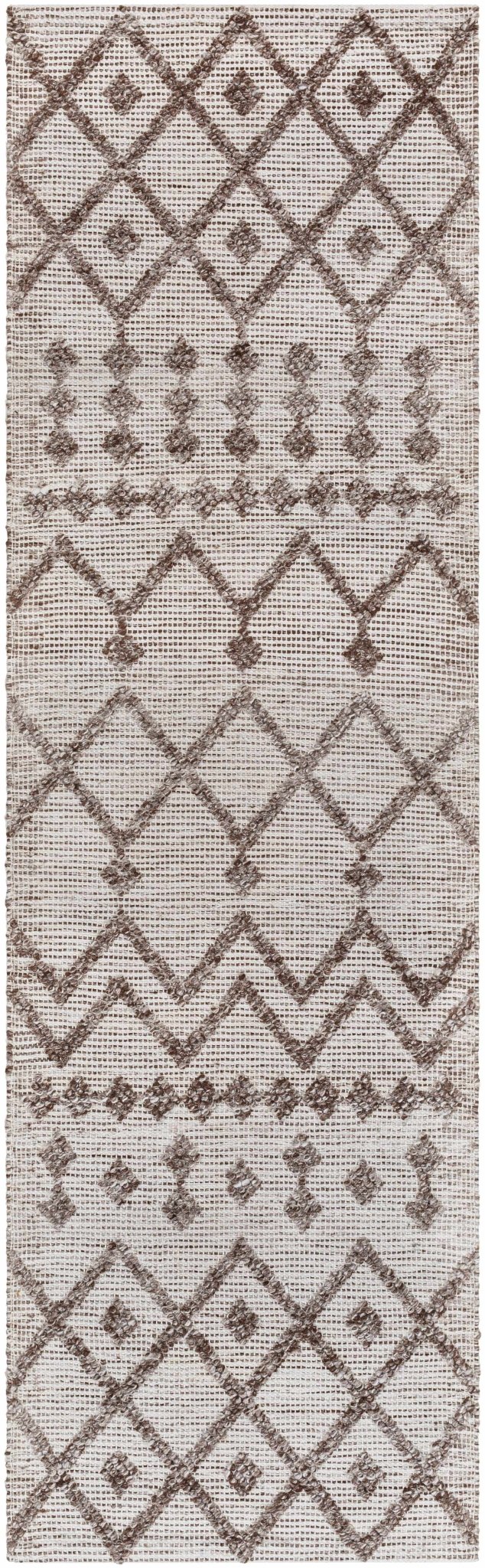 Luce Modern Geometric Design Ivory And Brown Hand Woven Rug - The Rug Decor