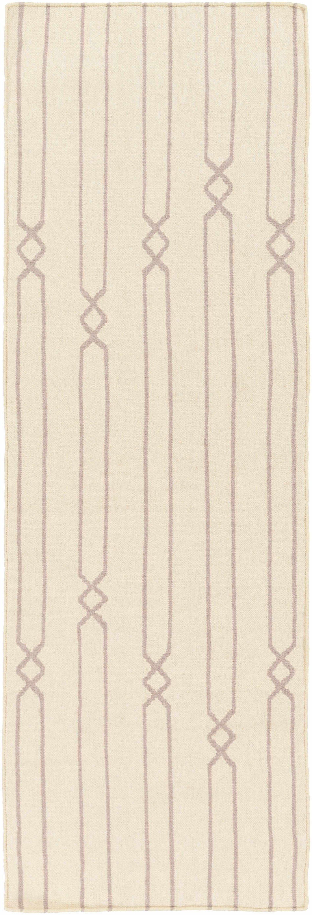 Luck Contemporary Style Beige Hand Woven Wool Area Rug