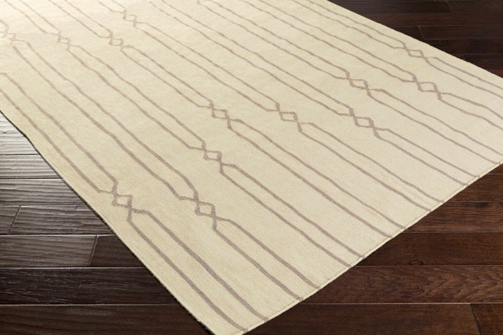 Luck Contemporary Style Beige Hand Woven Wool Area Rug - The Rug Decor