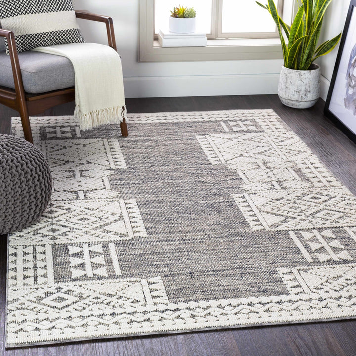 Luddenham Modern Style Ivory And Gray Area Rug - The Rug Decor