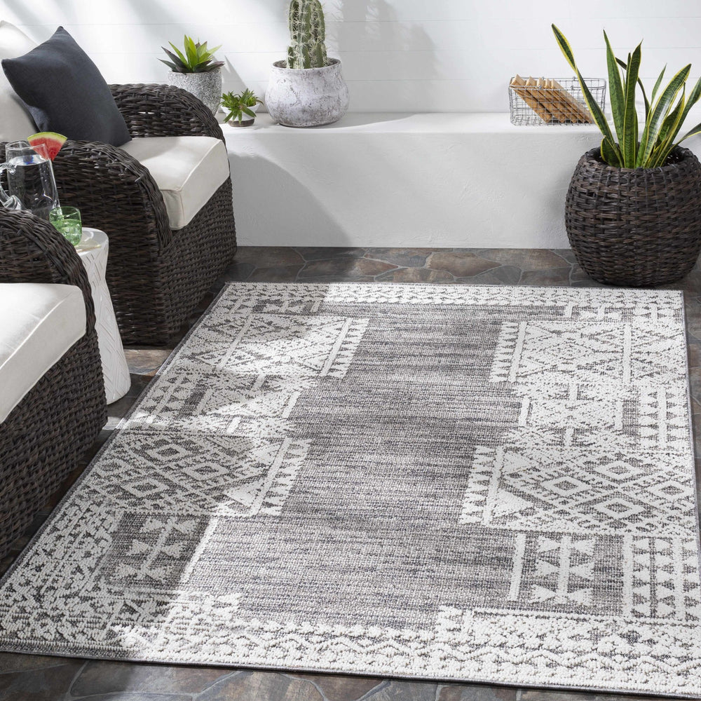 Luddenham Modern Style Ivory And Gray Area Rug - The Rug Decor