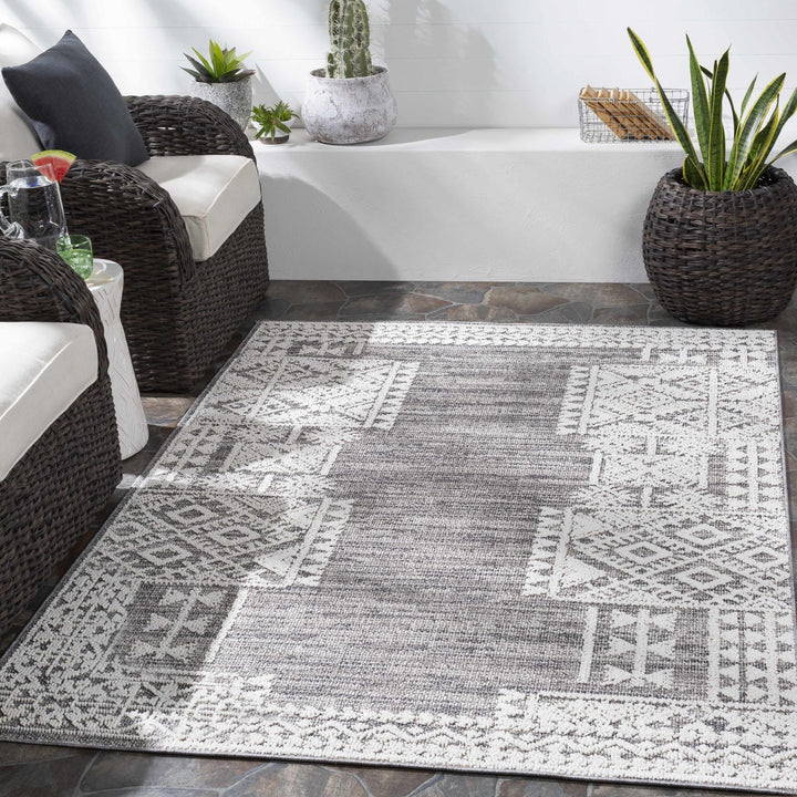 Luddenham Modern Style Ivory And Gray Area Rug - The Rug Decor
