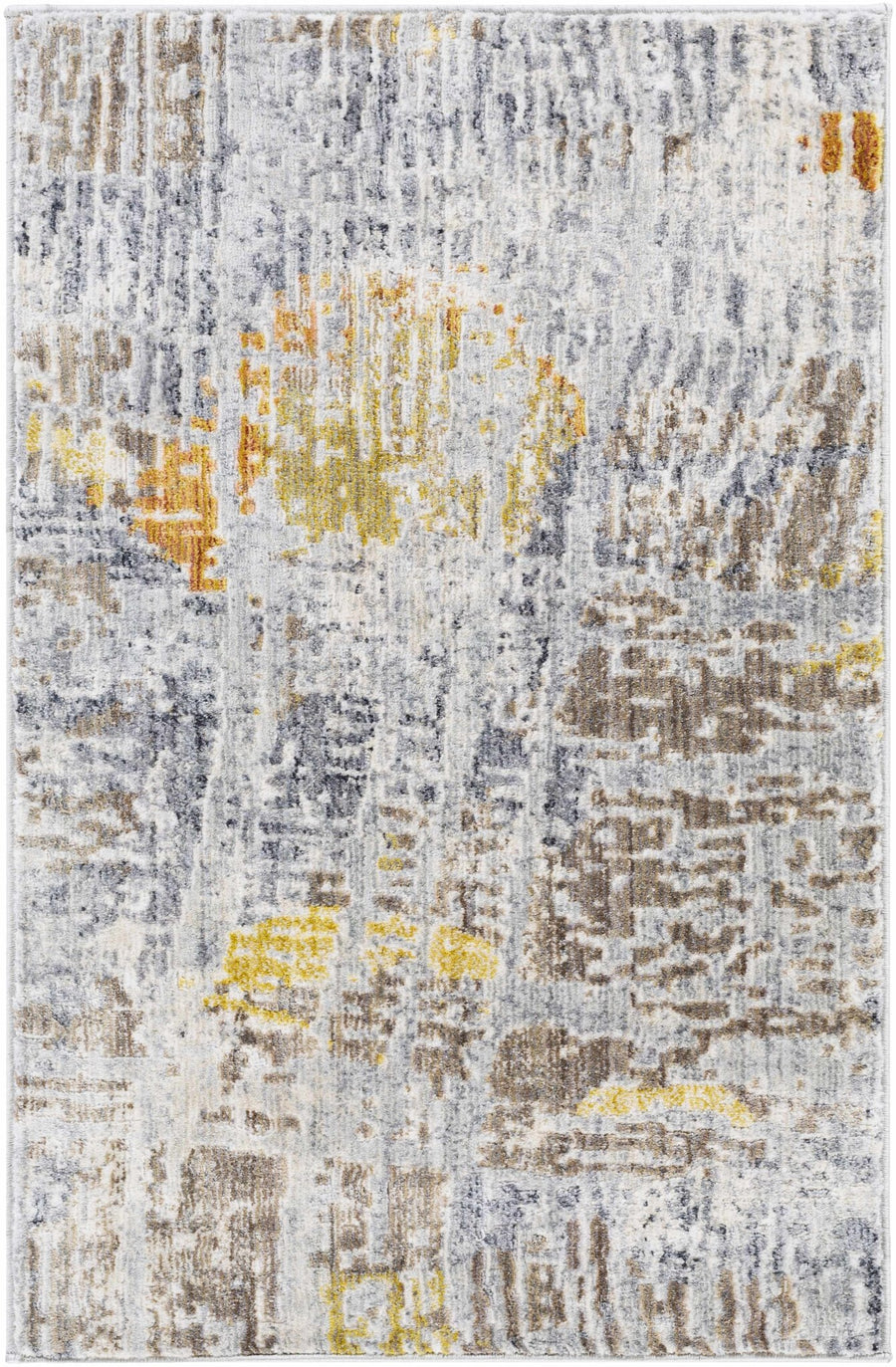 Ludington Modern Abstract Design Gray And Yellow Area Rug - The Rug Decor