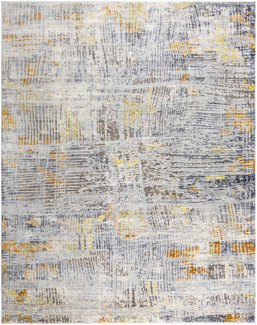 Ludington Modern Abstract Design Gray And Yellow Area Rug - The Rug Decor