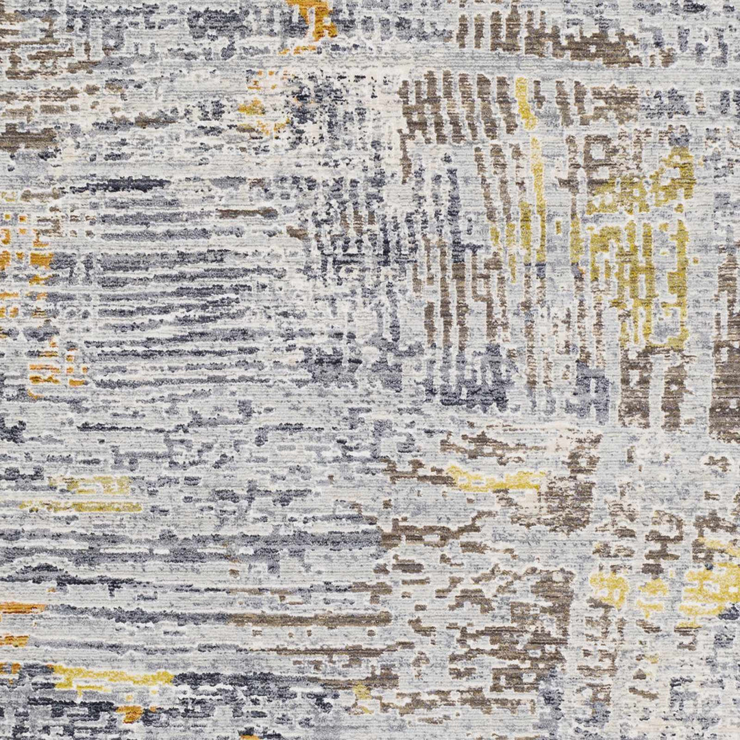 Ludington Modern Abstract Design Gray And Yellow Area Rug - The Rug Decor