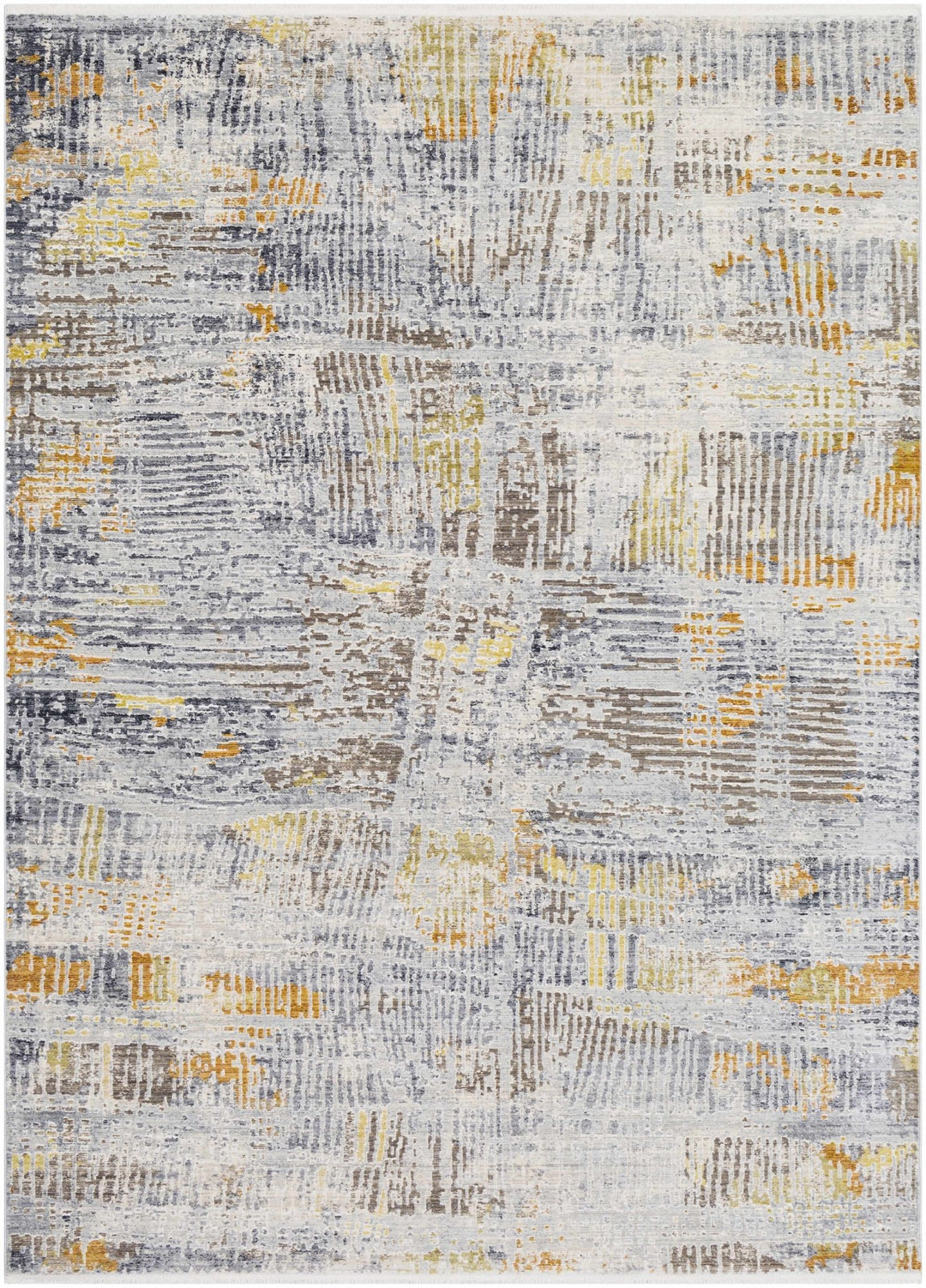 Ludington Modern Abstract Design Gray And Yellow Area Rug - The Rug Decor
