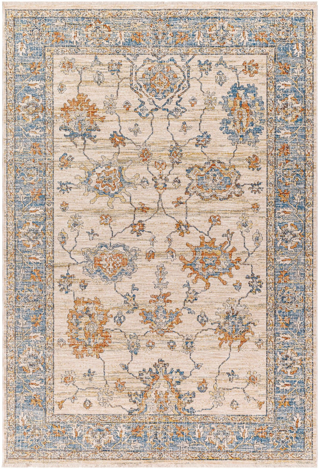 Luma Traditional Design Beige & Blue Area Rug - The Rug Decor