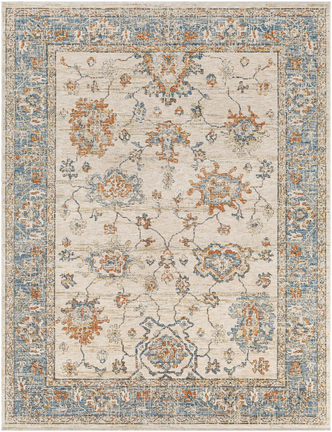 Luma Traditional Design Beige & Blue Area Rug - The Rug Decor
