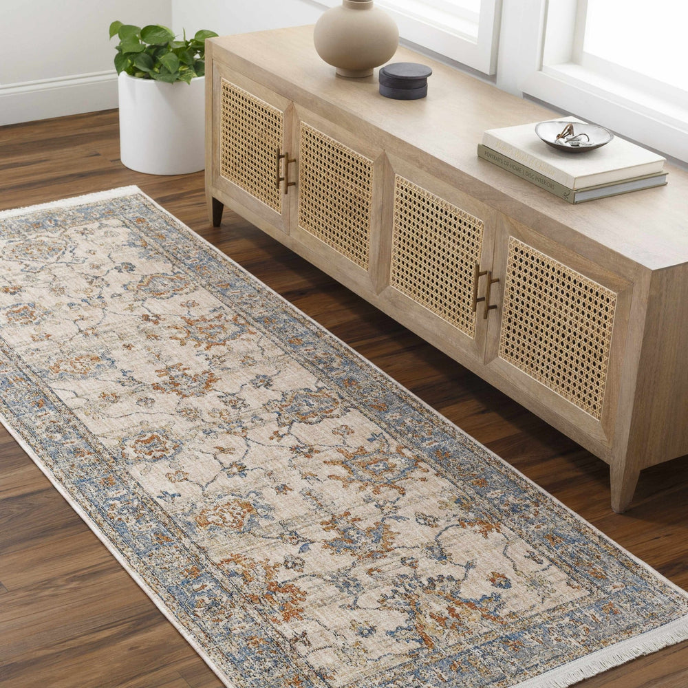 Luma Traditional Design Beige & Blue Area Rug - The Rug Decor