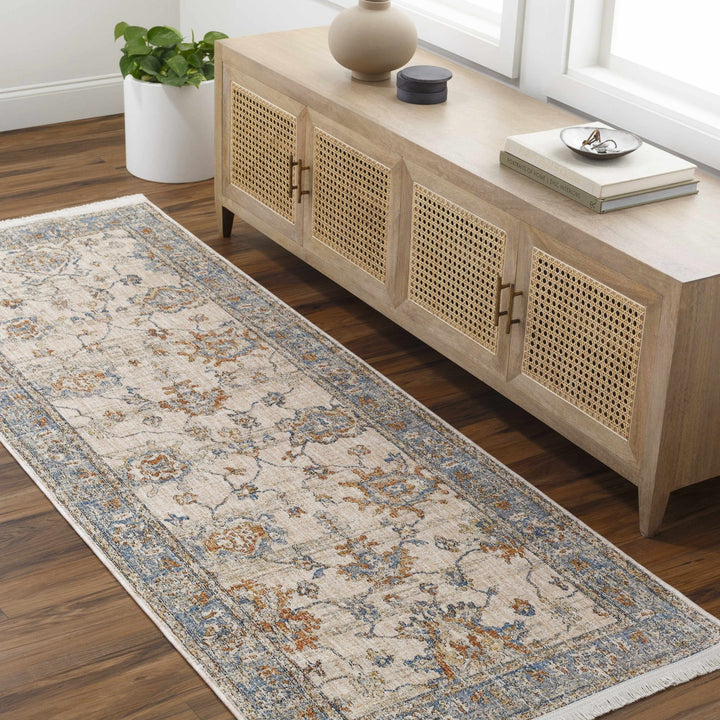Luma Traditional Design Beige & Blue Area Rug - The Rug Decor