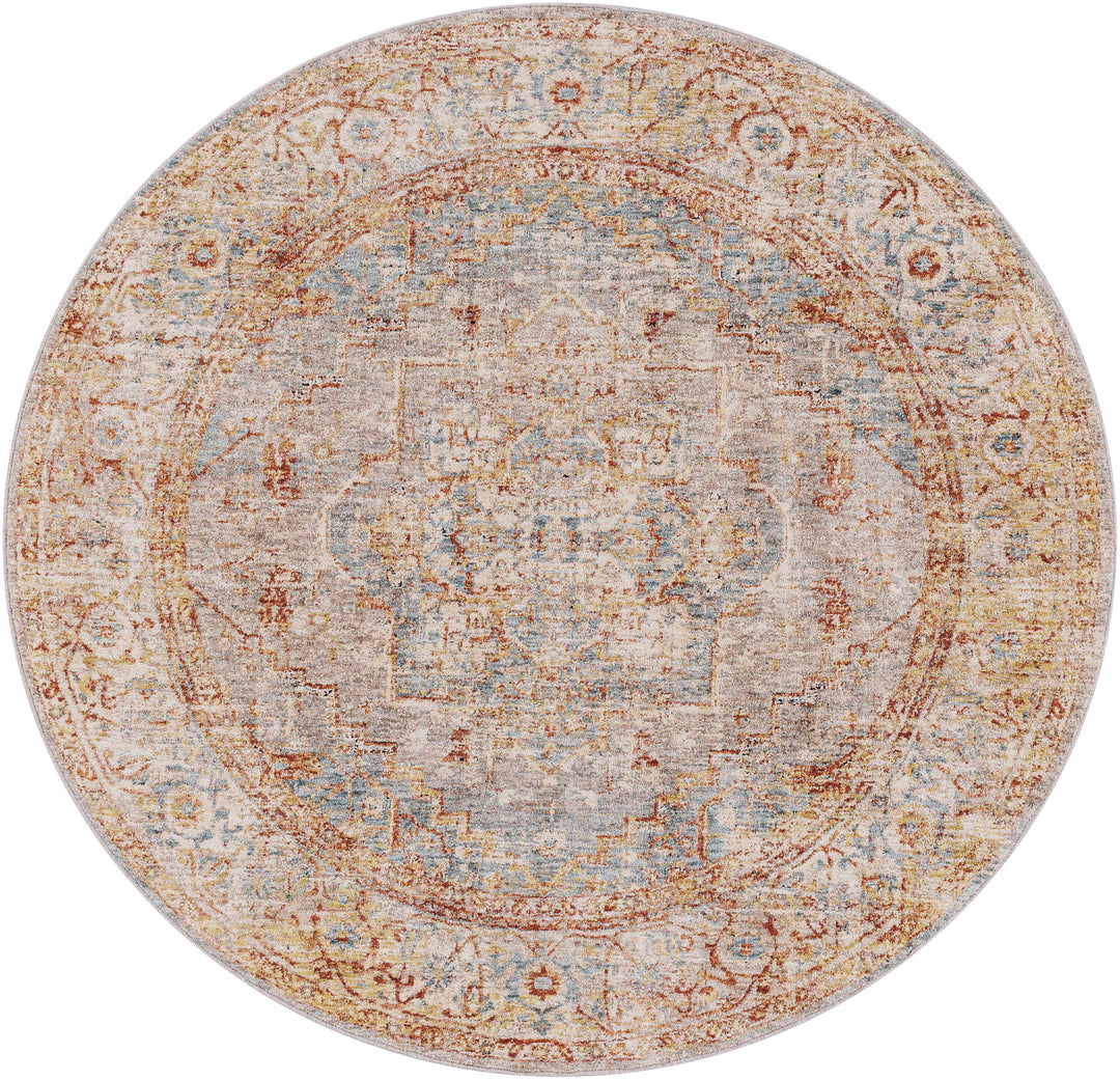 Lumpkin Rust And Blue Traditional Style Area Rug
