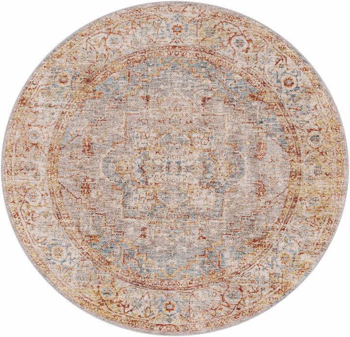 Lumpkin Rust And Blue Traditional Style Area Rug