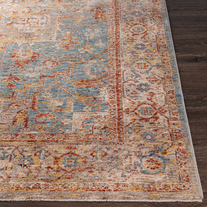 Lumpkin Rust And Blue Traditional Style Area Rug