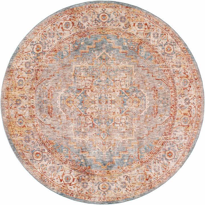 Lumpkin Rust And Blue Traditional Style Area Rug - The Rug Decor