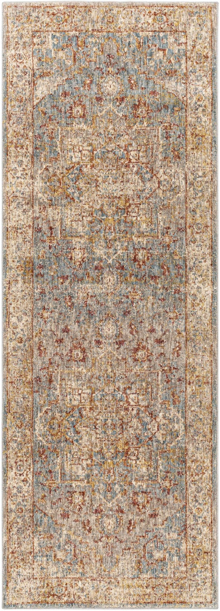 Lumpkin Rust And Blue Traditional Style Area Rug - The Rug Decor