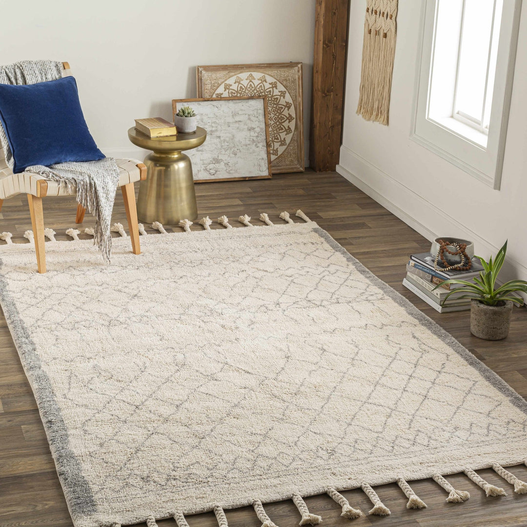 Luncarty Modern Geometrical Design Ivory Hand Woven Area Rug - The Rug Decor