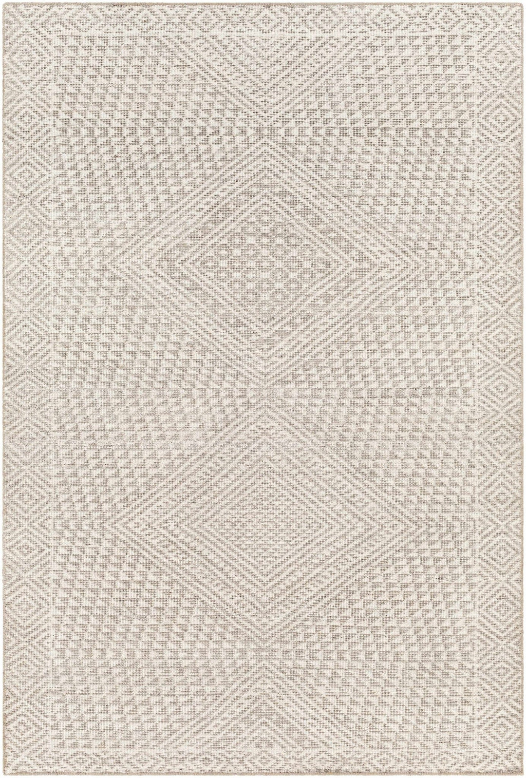 Lusacan Modern Geometrical Ivory Hand Knotted Area Rug - The Rug Decor