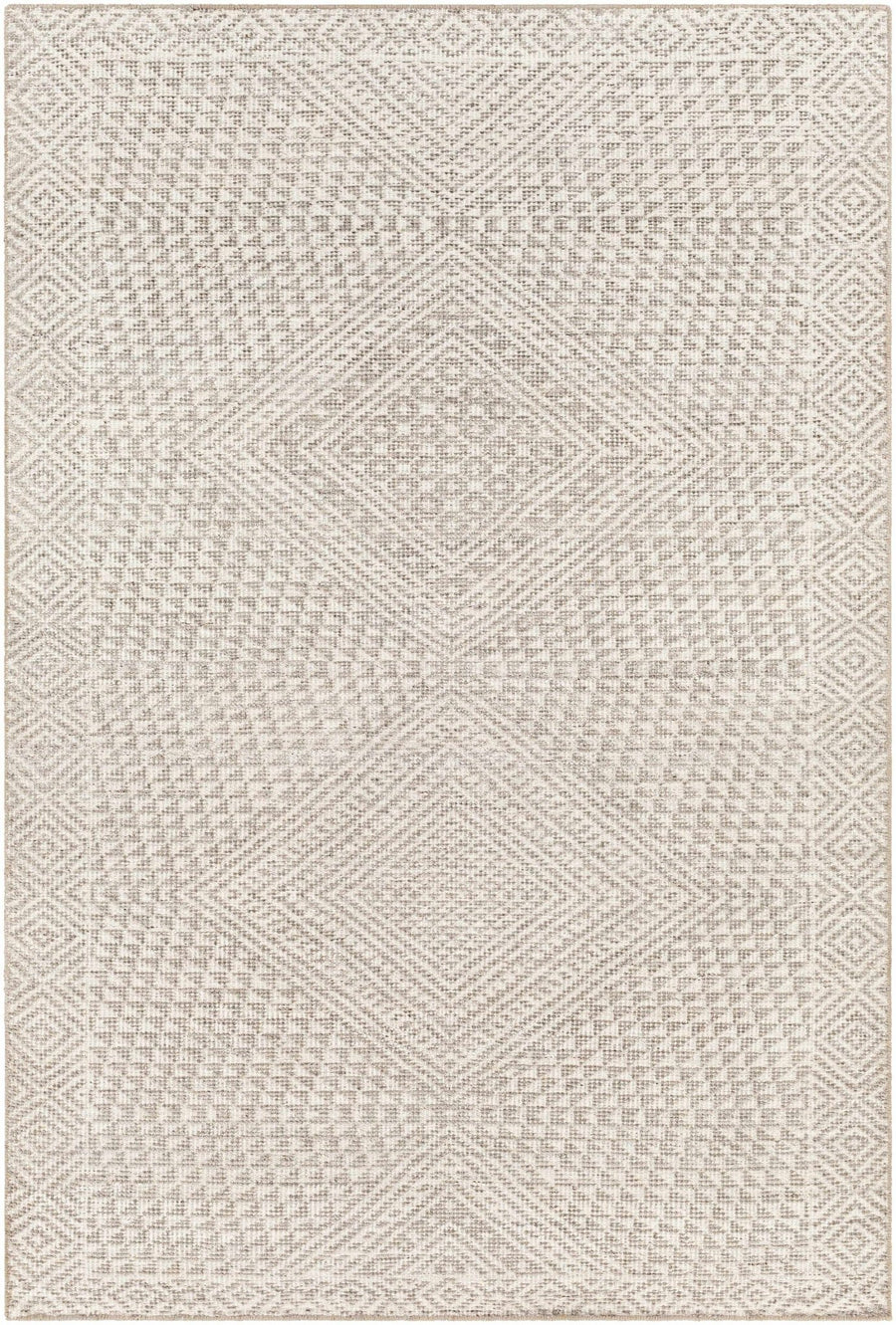 Lusacan Modern Geometrical Ivory Hand Knotted Area Rug - The Rug Decor