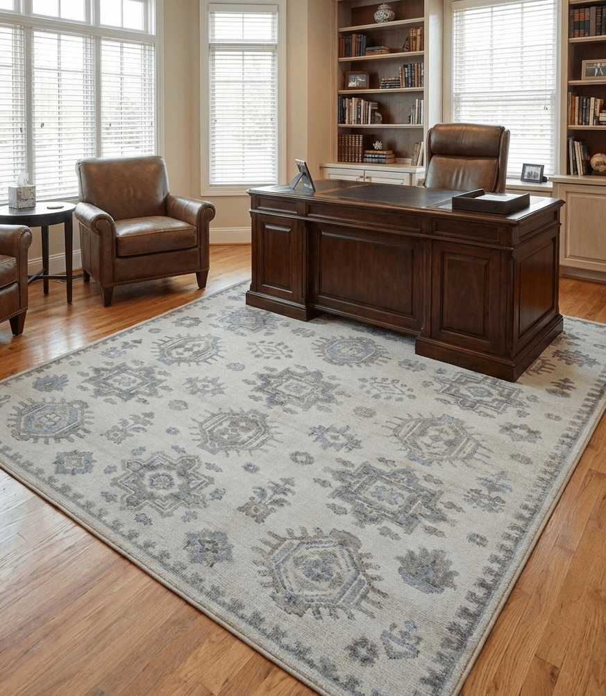 Luxe Custom Made Turkish Ivory Hand knotted Wool And Linen Blend Rug - The Rug Decor
