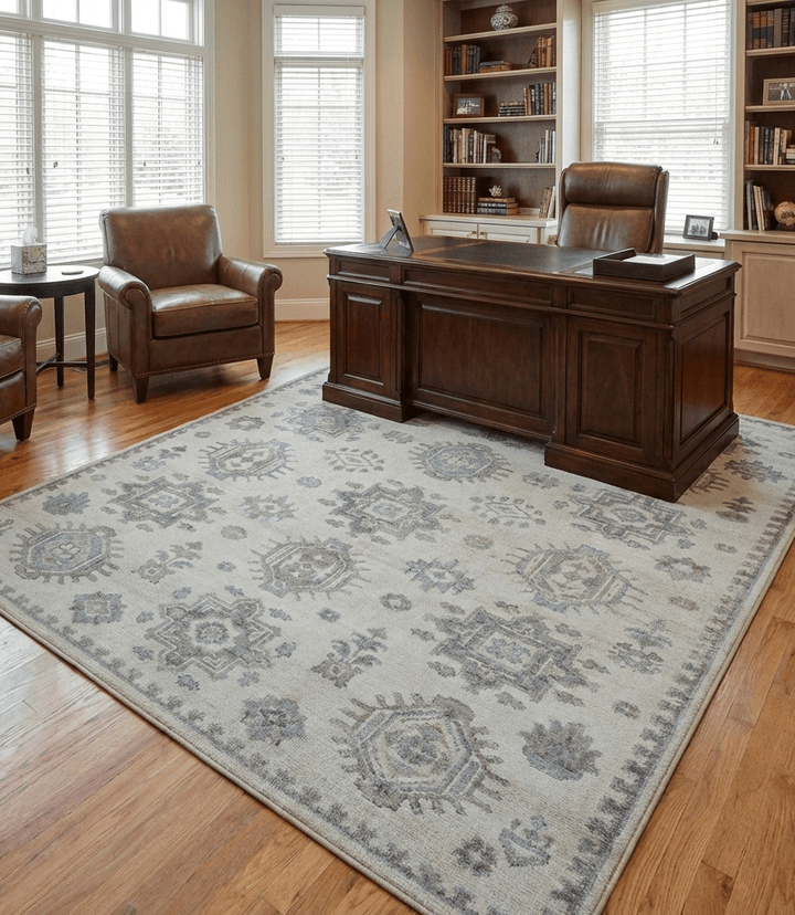 Luxe Custom Made Turkish Ivory Hand knotted Wool And Linen Blend Rug - The Rug Decor