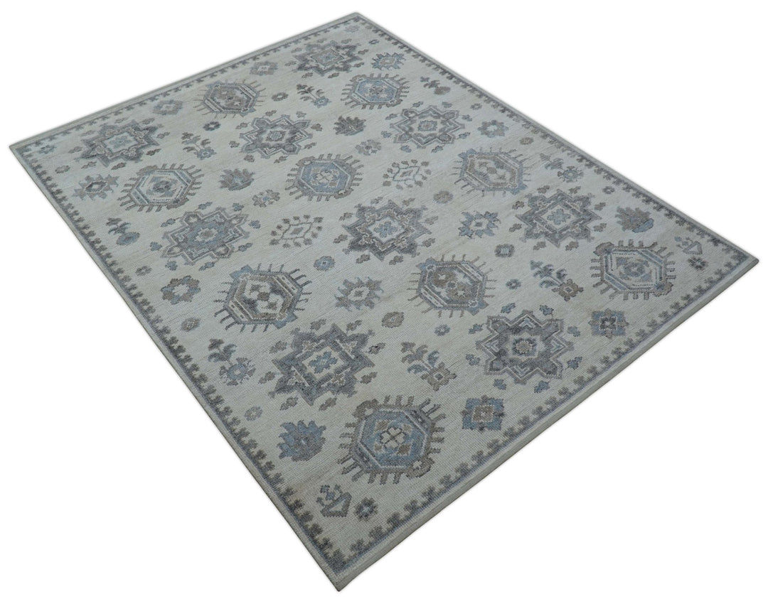 Luxe Custom Made Turkish Ivory Hand knotted Wool And Linen Blend Rug - The Rug Decor