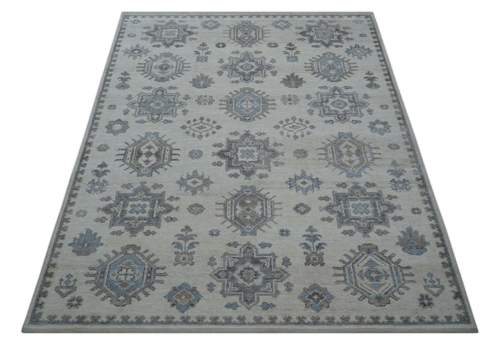 Luxe Custom Made Turkish Ivory Hand knotted Wool And Linen Blend Rug - The Rug Decor