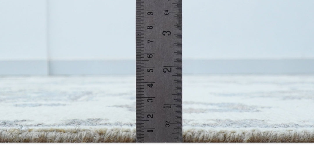 Luxe Custom Made Turkish Ivory Hand knotted Wool And Linen Blend Rug - The Rug Decor