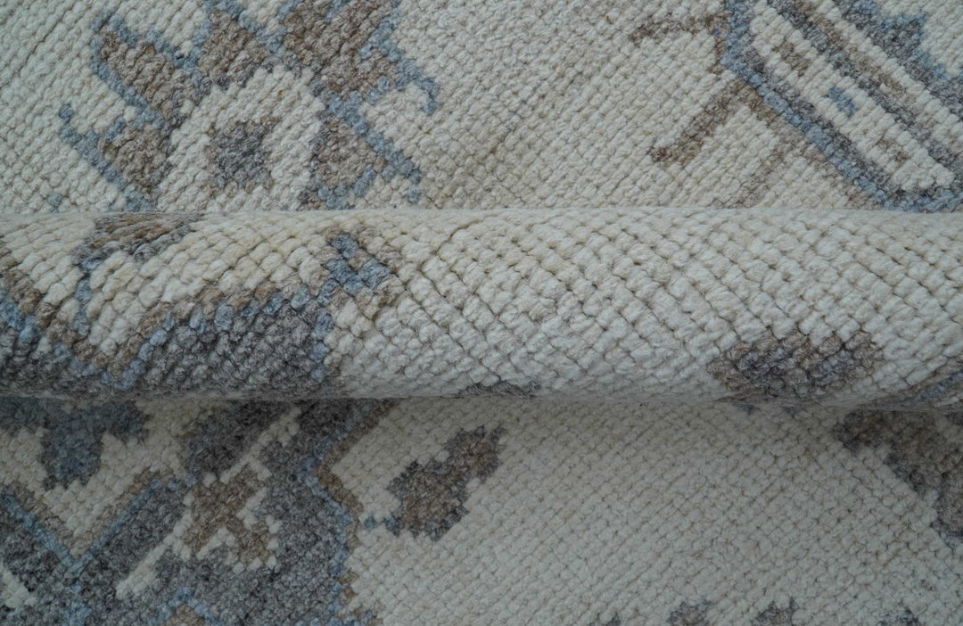 Luxe Custom Made Turkish Ivory Hand knotted Wool And Linen Blend Rug - The Rug Decor