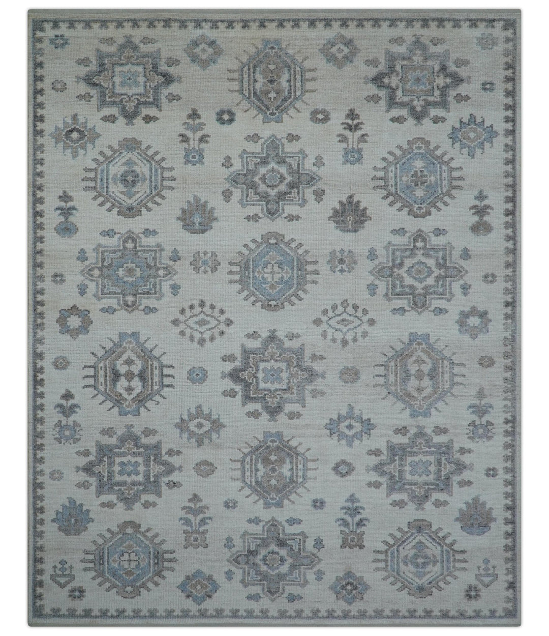 Luxe Custom Made Turkish Ivory Hand knotted Wool And Linen Blend Rug - The Rug Decor