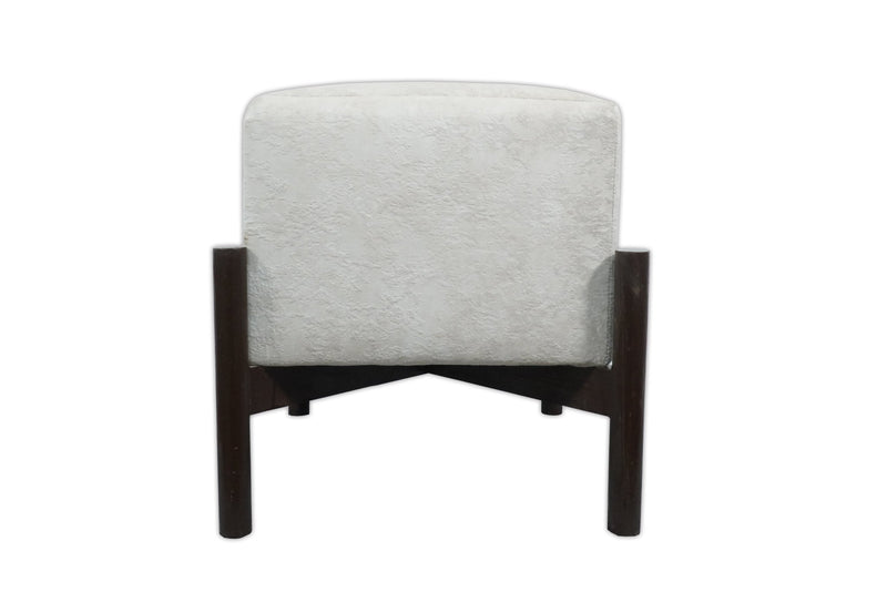 Luxury Velvet Handmade Ivory Wooden Stool - The Rug Decor