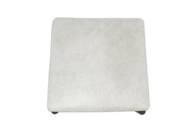 Luxury Velvet Handmade Ivory Wooden Stool - The Rug Decor