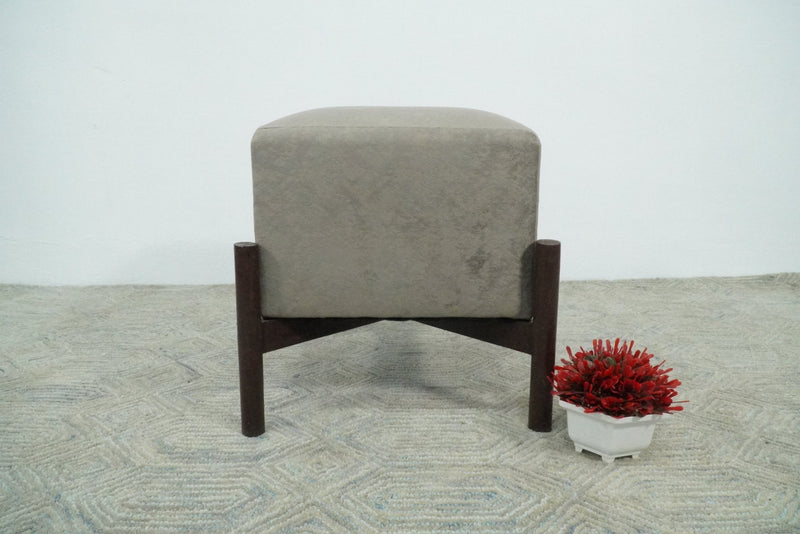 Luxury Velvet Handmade Slate Wooden Stool - The Rug Decor