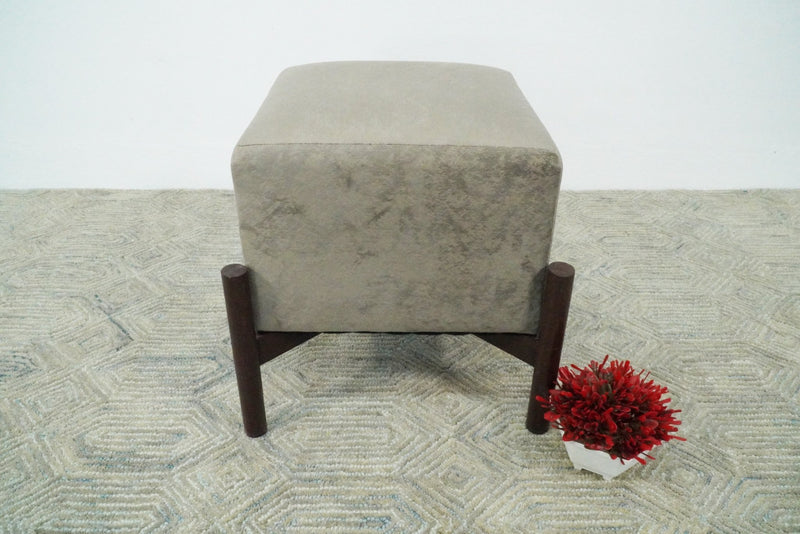 Luxury Velvet Handmade Slate Wooden Stool - The Rug Decor