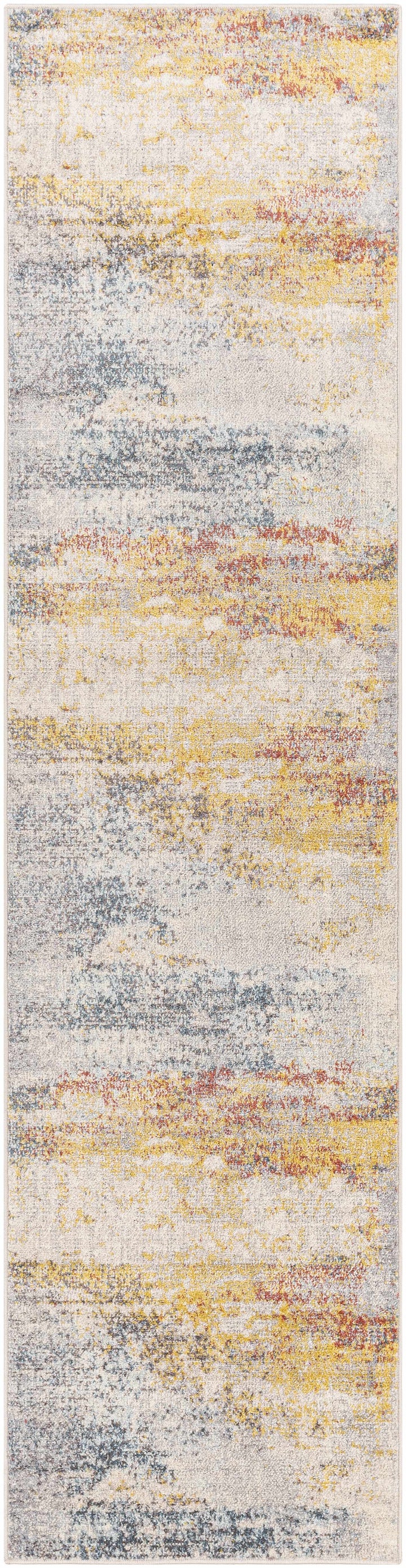 Alexandra Modern Abstract Design Blue And Mustard Area Rug