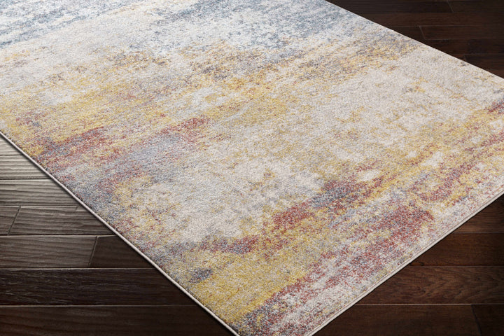 Alexandra Modern Abstract Design Blue And Mustard Area Rug