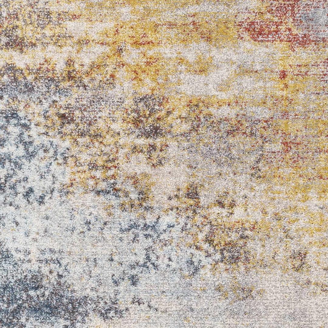 Alexandra Modern Abstract Design Blue And Mustard Area Rug