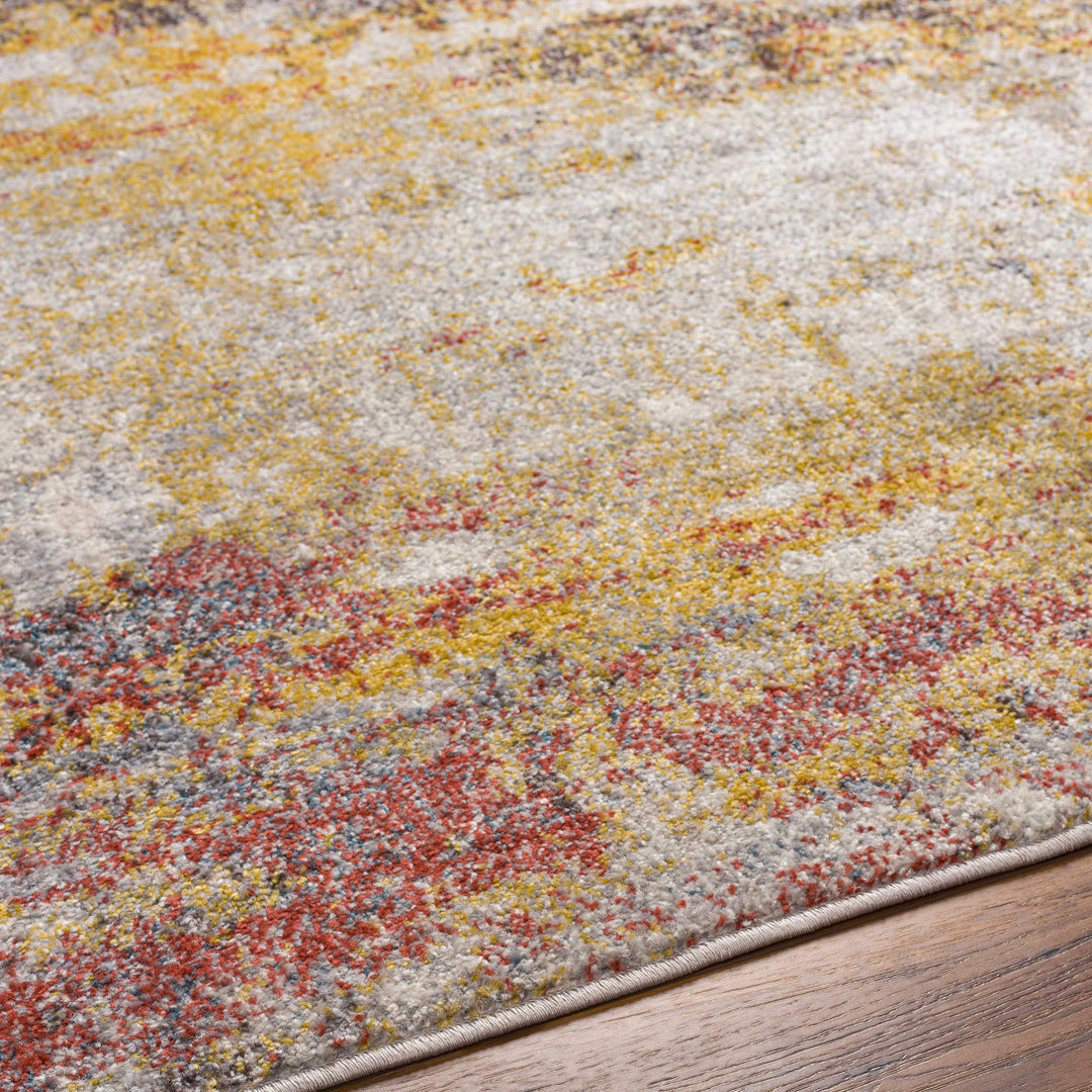 Alexandra Modern Abstract Design Blue And Mustard Area Rug