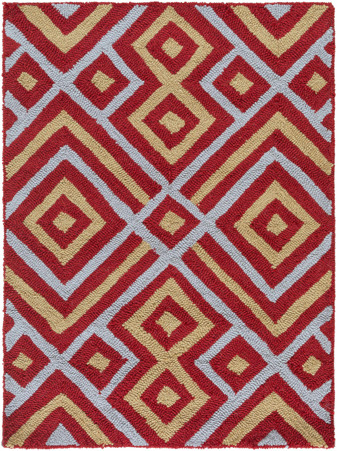 Loyalhanna Modern Geometrical Design Red Hand Tufted Area Rug