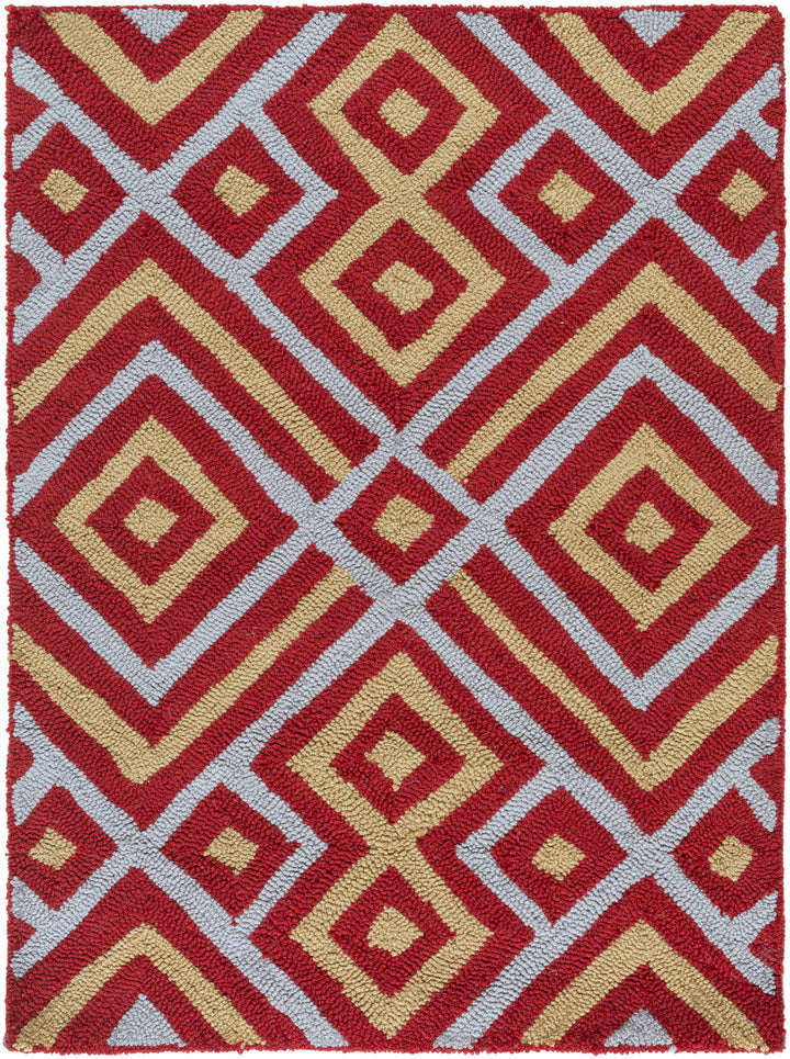 Loyalhanna Modern Geometrical Design Red Hand Tufted Area Rug