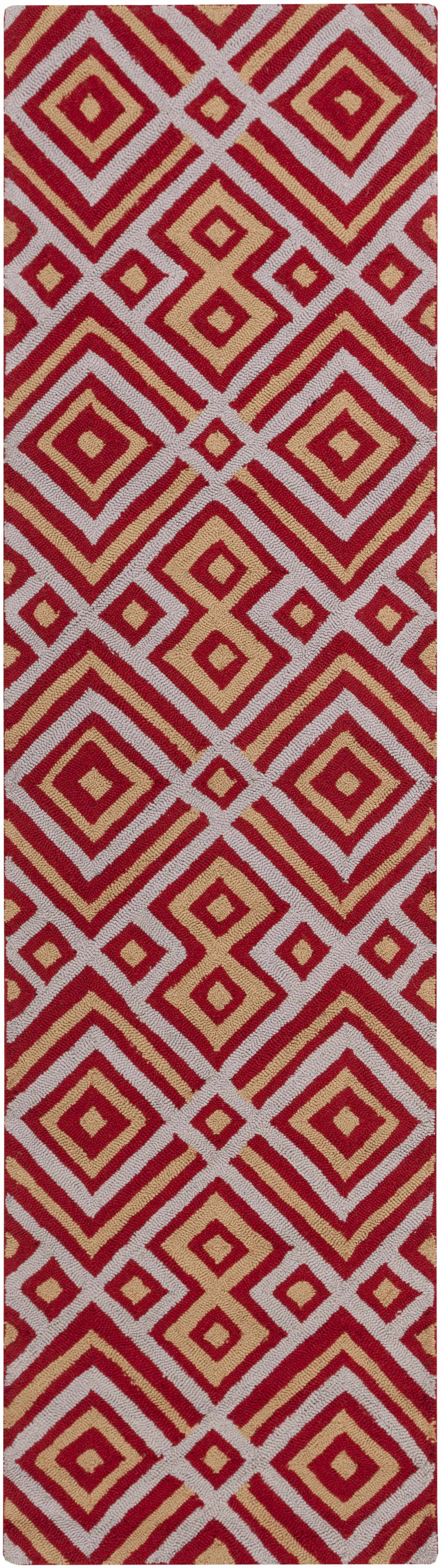 Loyalhanna Modern Geometrical Design Red Hand Tufted Area Rug