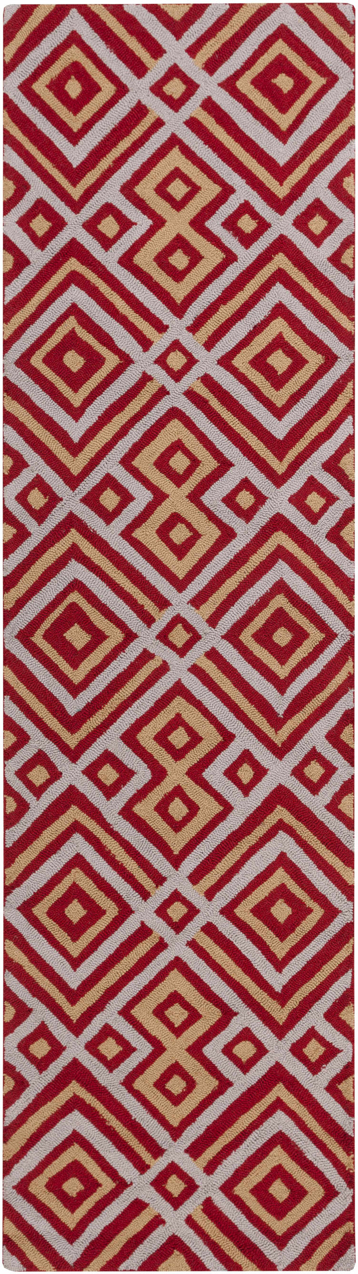 Loyalhanna Modern Geometrical Design Red Hand Tufted Area Rug