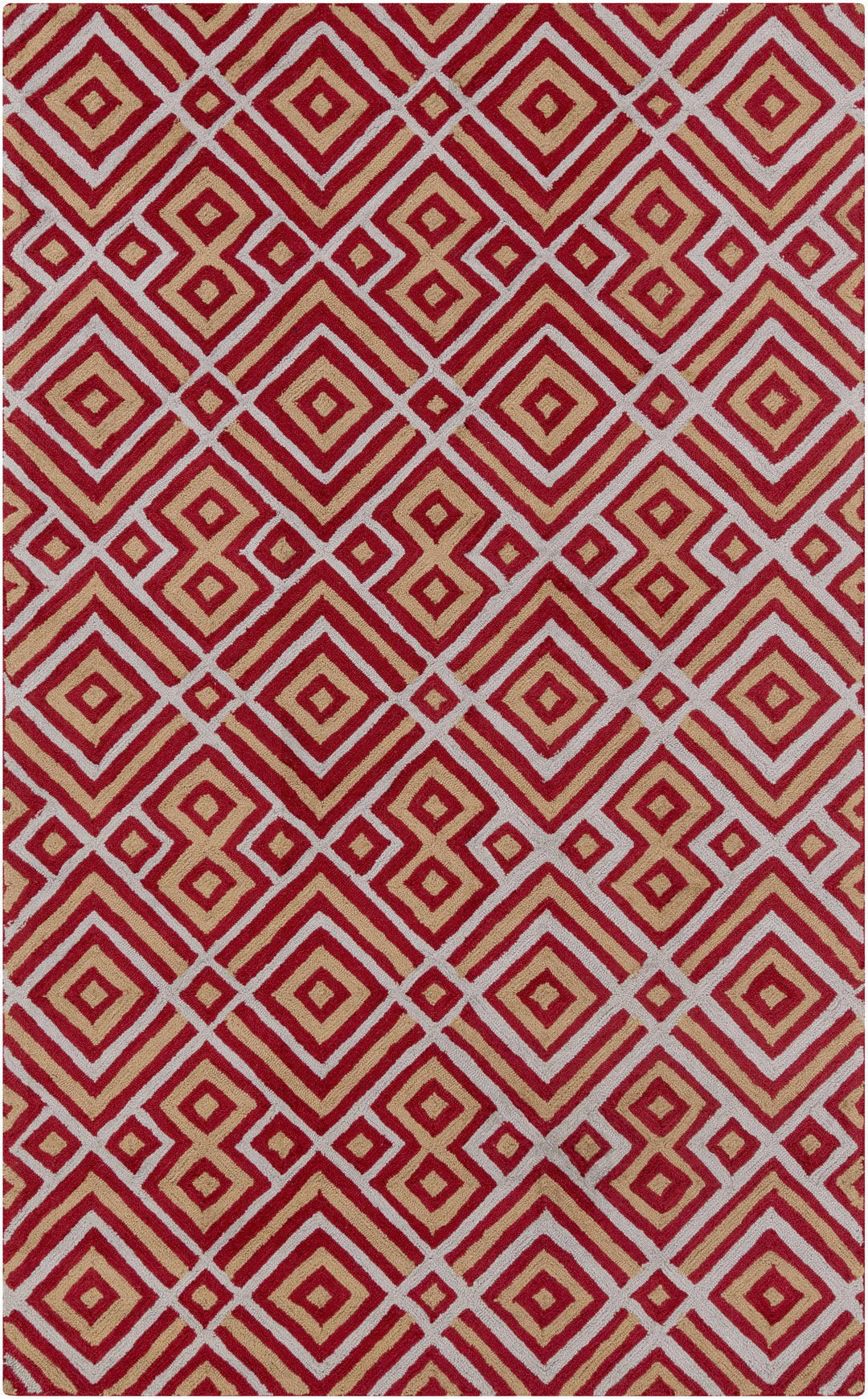Loyalhanna Modern Geometrical Design Red Hand Tufted Area Rug