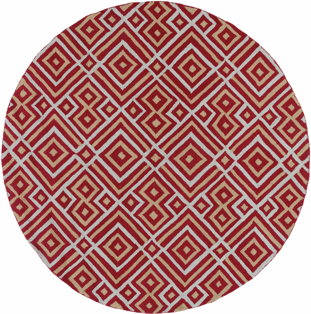 Loyalhanna Modern Geometrical Design Red Hand Tufted Area Rug