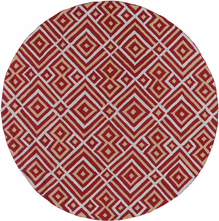Loyalhanna Modern Geometrical Design Red Hand Tufted Area Rug