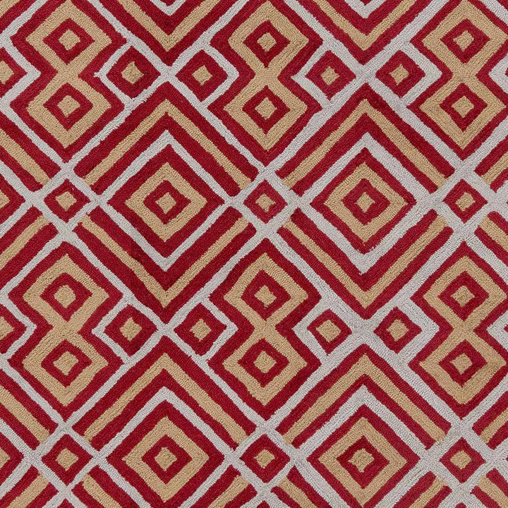 Loyalhanna Modern Geometrical Design Red Hand Tufted Area Rug