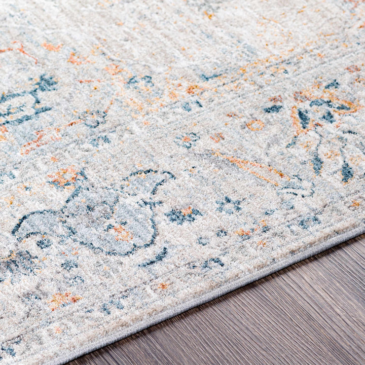 Ely Gray And Ivory Traditional Medallion Design Area Rug