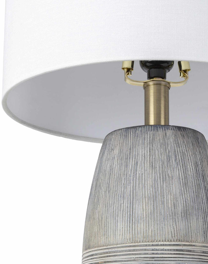 Mabayo Ribbed White Ceramic Table Lamp – Contemporary Accent Lighting