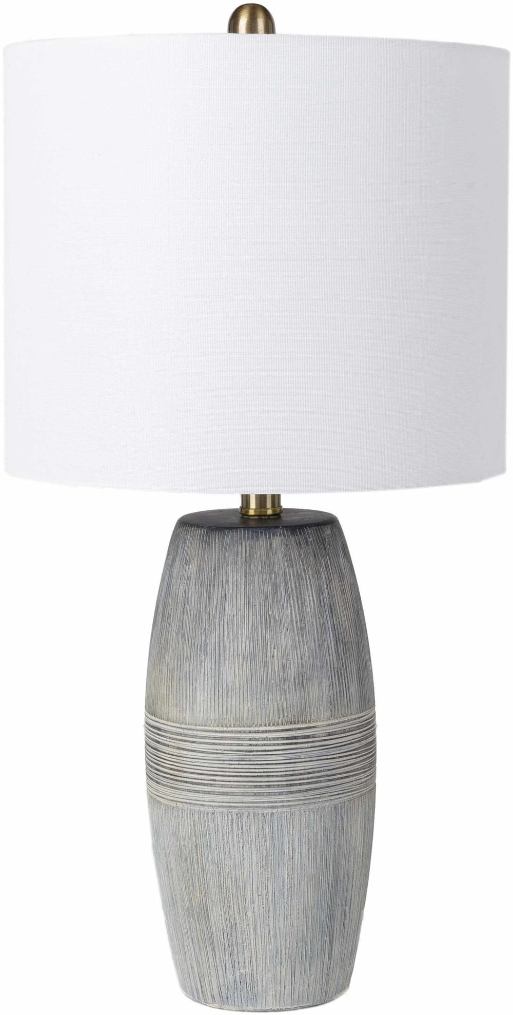 Mabayo Ribbed White Ceramic Table Lamp – Contemporary Accent Lighting - The Rug Decor